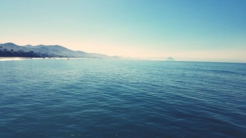 View of calm sea against clear sky