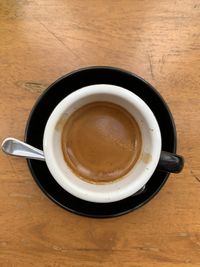 Directly above shot of coffee on table