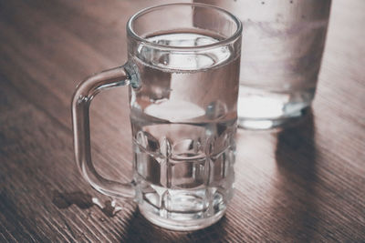 Close-up of glass of water on table