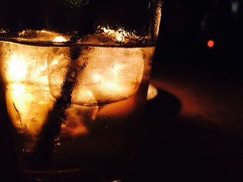 Close-up of illuminated lamp