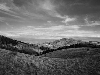 Scenic view of mountains against sky