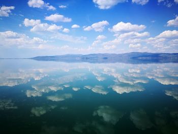 Aerial view of clouds over sea