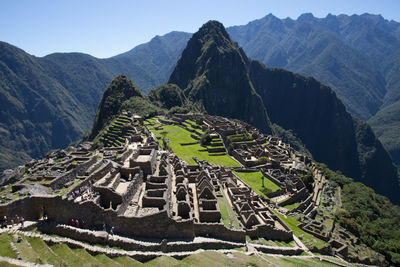 High angle view of machu picchu