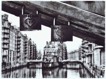 View of canal along buildings