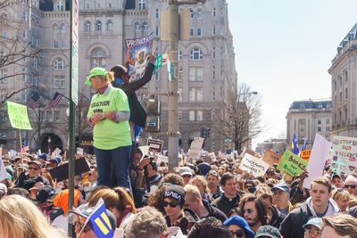 Crowd at town square