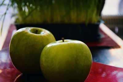 Close-up of apple on table