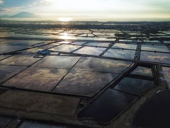 High angle view of sea against sky
