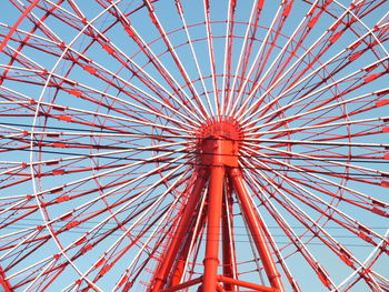 Low angle view of ferris wheel against clear sky