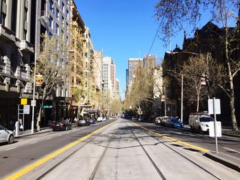 City street against blue sky