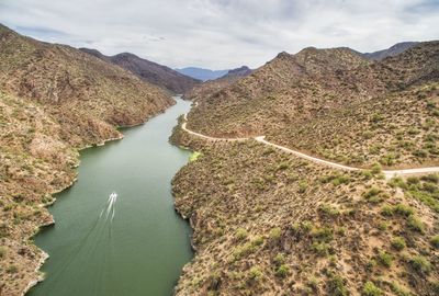 High angle view of river