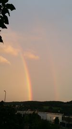 Rainbow over river