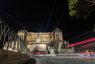 Light trails in city at night