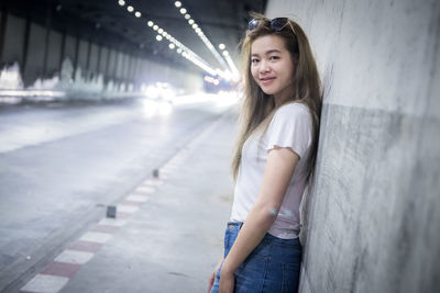 Portrait of smiling young woman