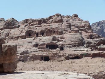 View of old ruins against clear sky