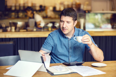 Man sitting on table