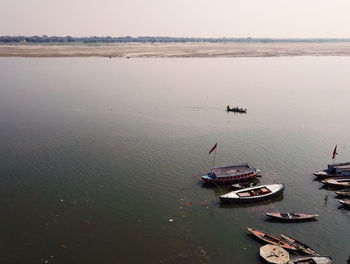 High angle view of sea against sky