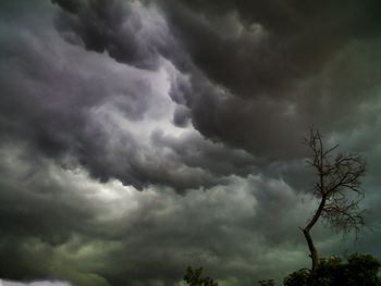 Low angle view of storm clouds in sky