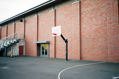 Low angle view of basketball hoop