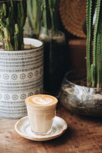 Coffee cup on table