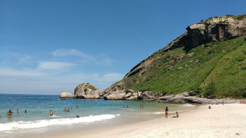 Tourists on beach