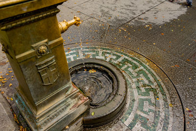 High angle view of steps