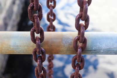 Close-up of rusty chain