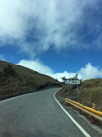 Road by mountain against sky