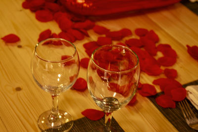 Close-up of wine glass on table