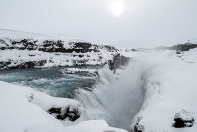 Scenic view of snow covered landscape