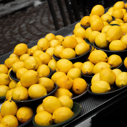 High angle view of fruits for sale in market