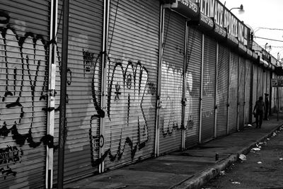 Graffiti on closed shutters