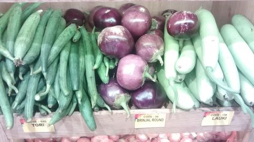 Vegetables for sale at market stall