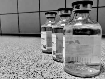 Close-up of bottle on table