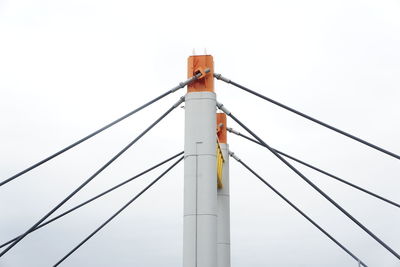 Low angle view of pole against clear sky