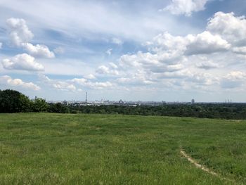 Scenic view of field against sky