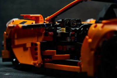 Close-up of toy car