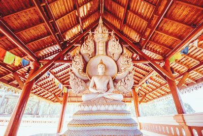 Low angle view of statues in building