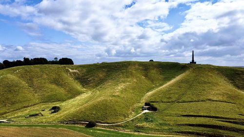 Scenic view of land against sky