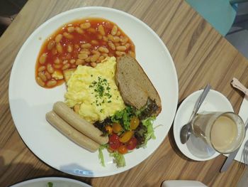 Close-up of food served in plate