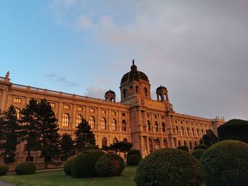 Low angle view of historical building against sky