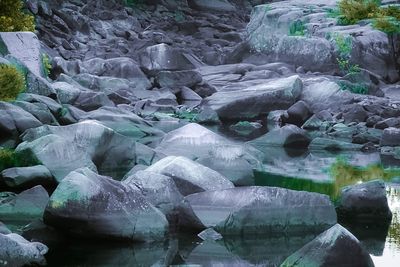 Stream flowing through rocks