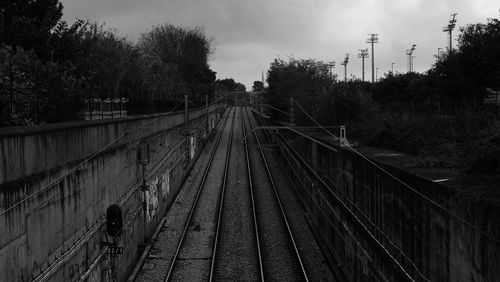 Railway tracks against sky