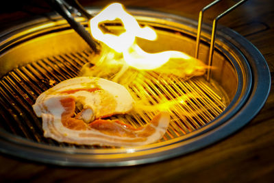 Close-up of meat in plate