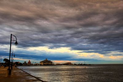 Building against cloudy sky