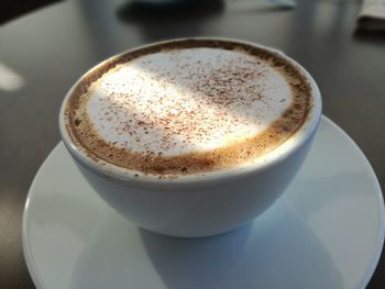 Close-up of coffee on table