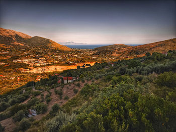 Scenic view of landscape against clear sky