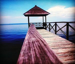 View of pier on sea