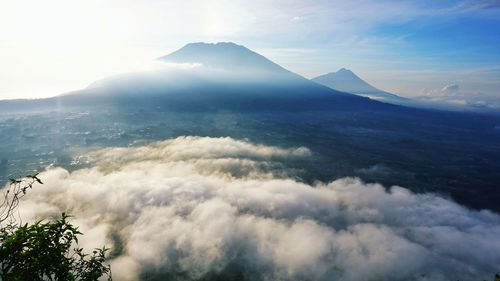 Scenic view of mountains against sky