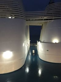 View of illuminated building