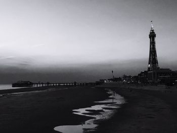 View of tower on beach